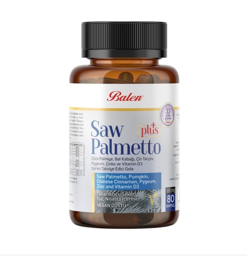 SAW PALMETTO PLUS CÜCE PALM D3 KAPSÜL